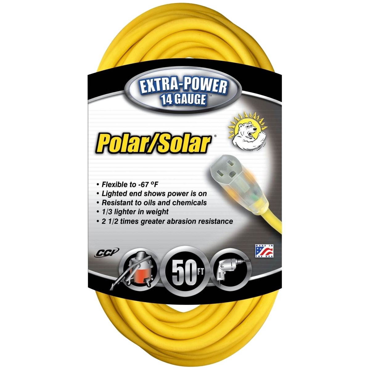 Coleman Cable 50 Ft. 14/3 Cold Weather Extension Cord 1488SW0002