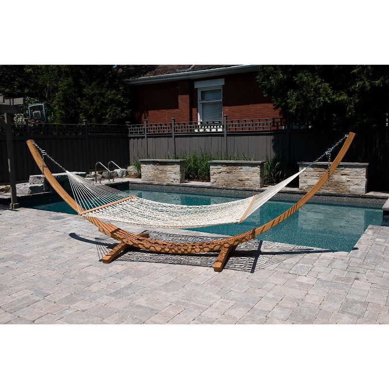 Vivere Double Polyester Rope Hammock in White