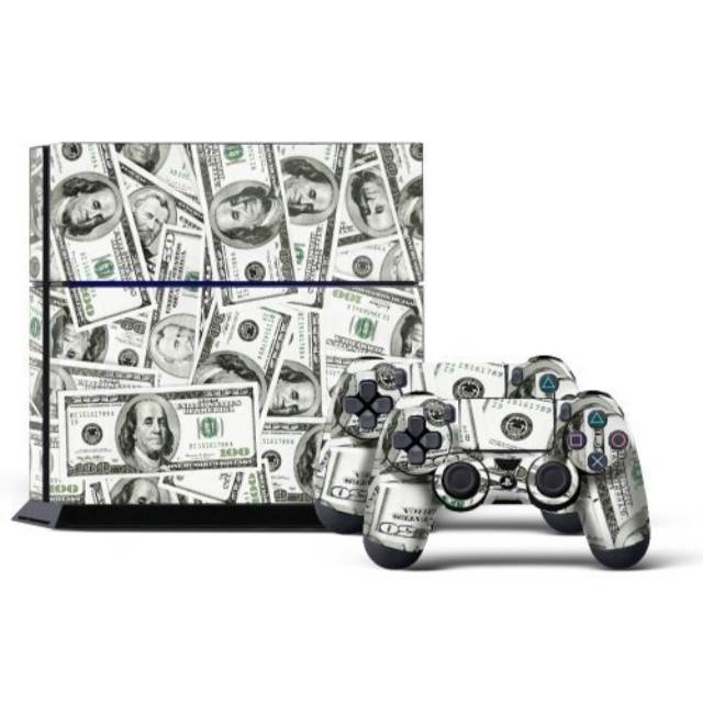 Sony PS4 PlayStation 4 Console Skin plus 2 Controller Skins - Big Ballin