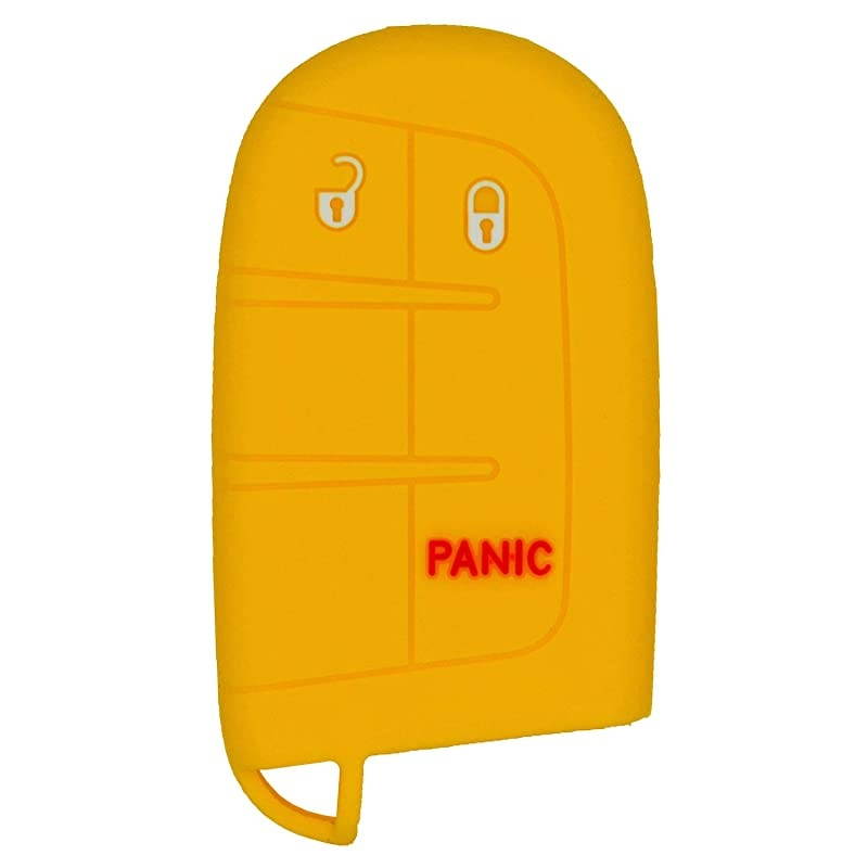 Protective Silicone Rubber Keyless Entry Remote Fob Case Skin Cover for select Smart 3 Button Chrysler Dodge Jeep Ram Remotes FCC M3N-40821302 / M3M-40821302