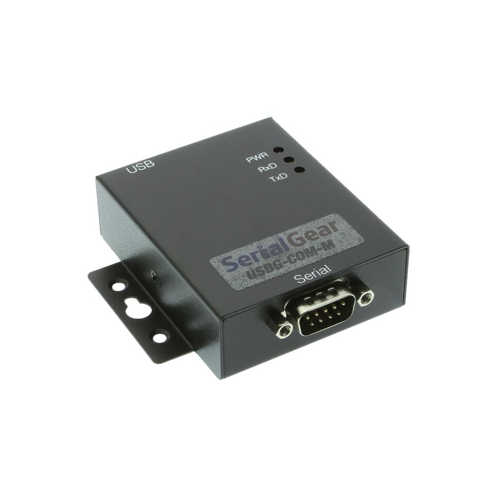 Coolgear USB 2.0 to Serial High-Speed RS-232 Industrial Adapter Metal case with DIN-Rail Bracket