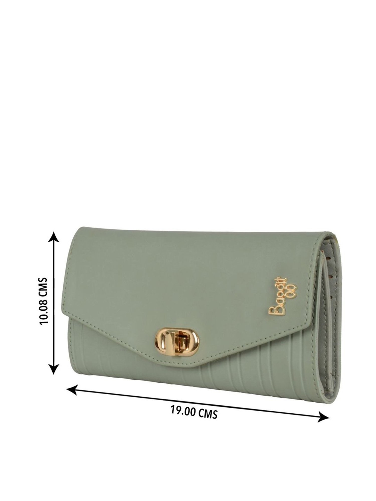 Baggit Green Textured Tri-Fold Wallet for Women