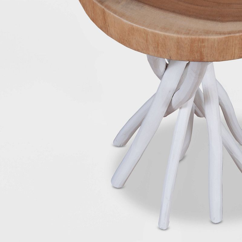 Kenton Teak Accent Table White - East At Main