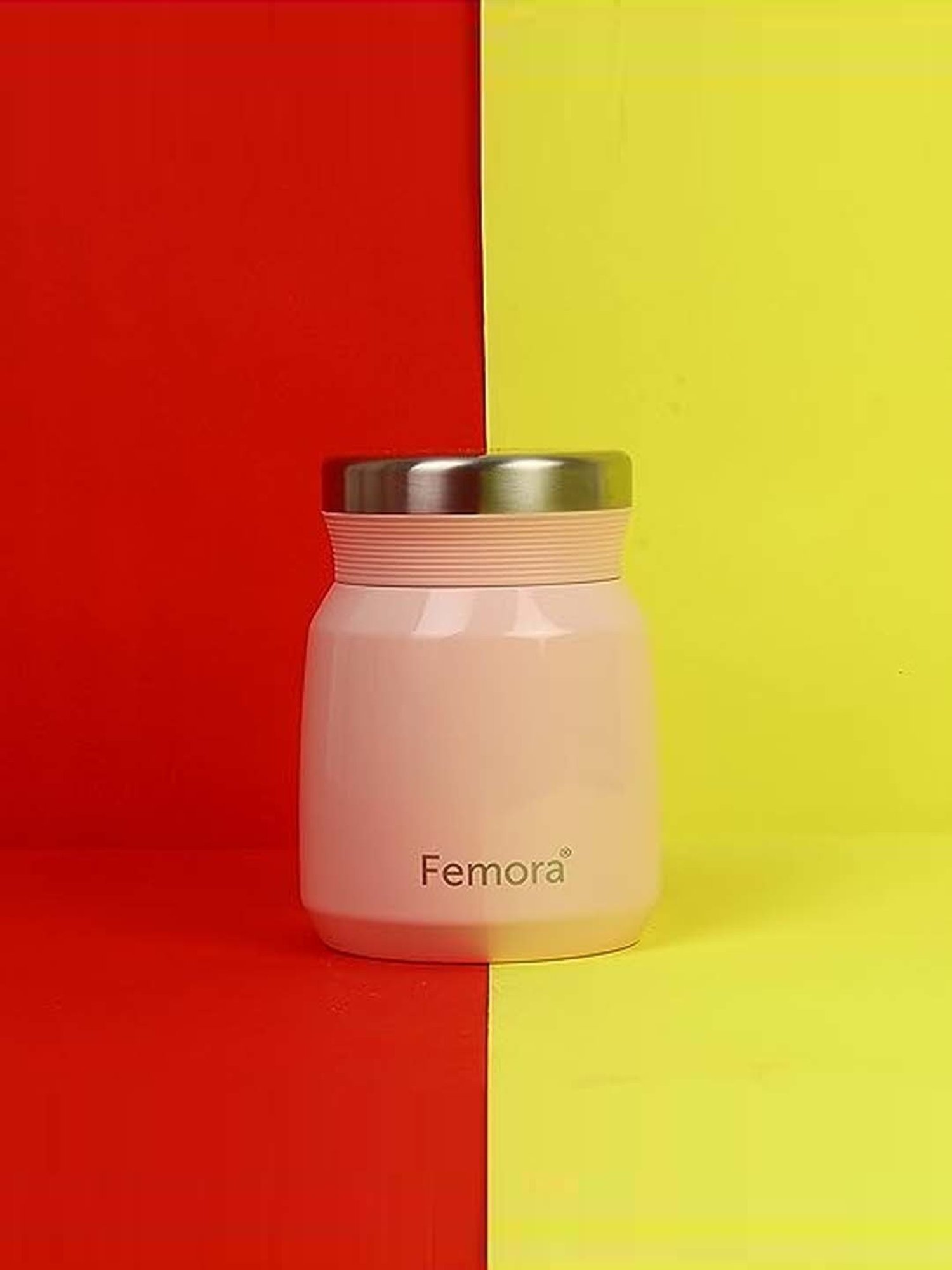 Femora Pink Stainless Steel Double Walled Thermos For Hot Food (0.3 L)
