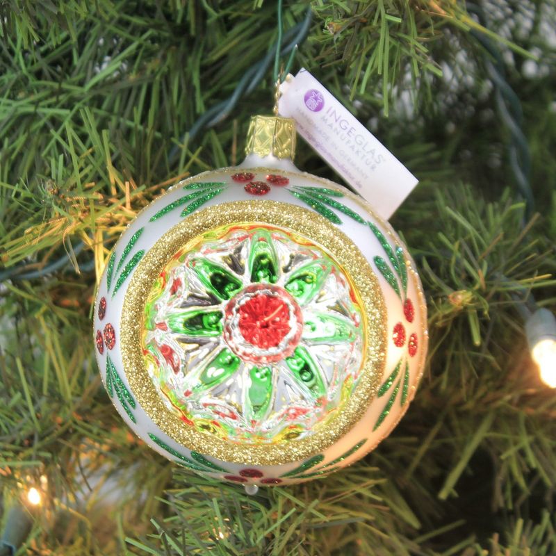 Inge Glas 3.5" Mistletoe Reflection Christmas Ornament  -  Tree Ornaments