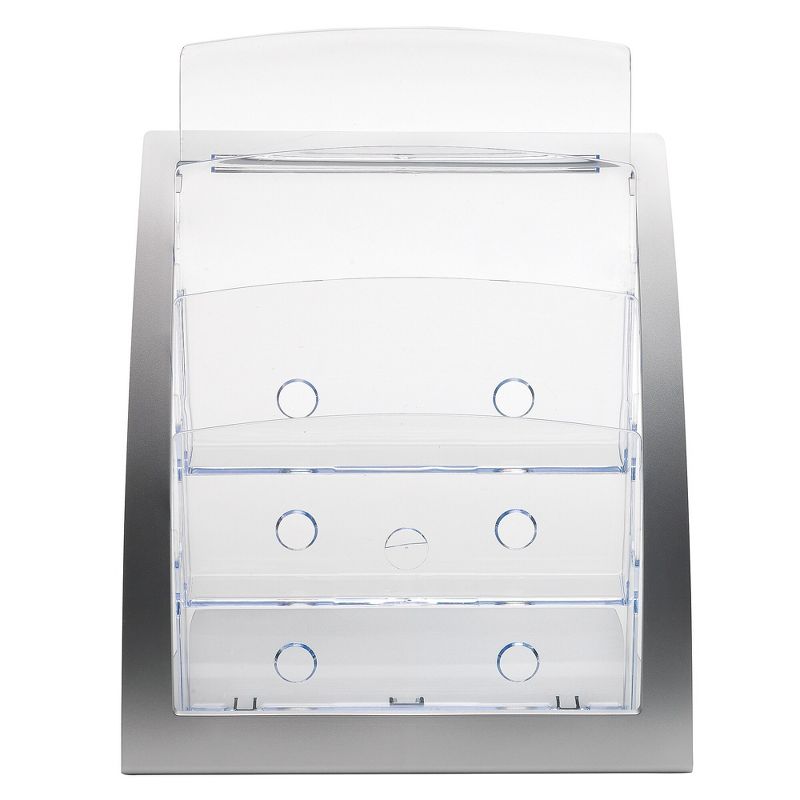 Deflecto Three-Tier Magazine Holder 11-1/4w x 6-15/16d x 13-5/16h Silver 693745