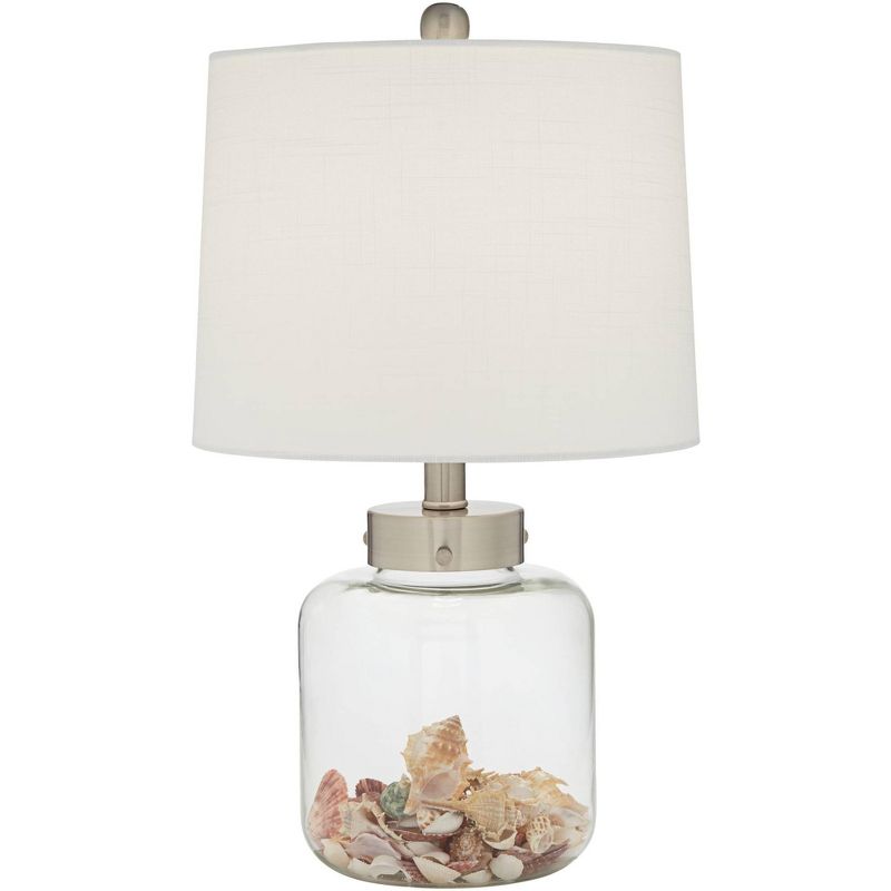360 Lighting Glass Canister Small Fillable Accent Lamp with Table Top Dimmer