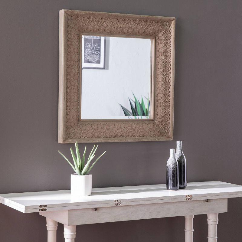 31.5" x 31.5" Weype Decorative Wall Mirror Gray - Southern Enterprises
