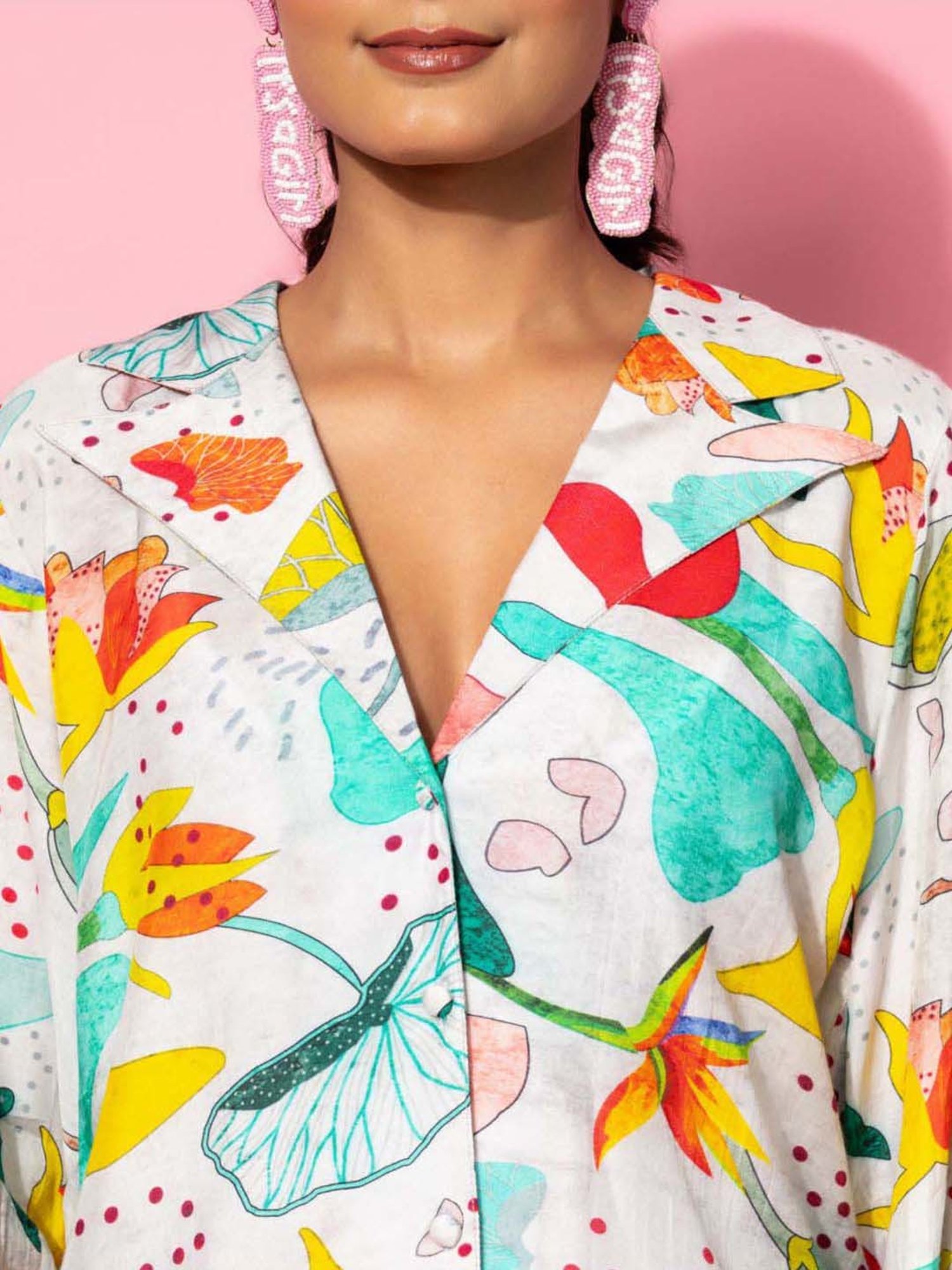 Libas Grey Printed Silk Blend Co-Ords