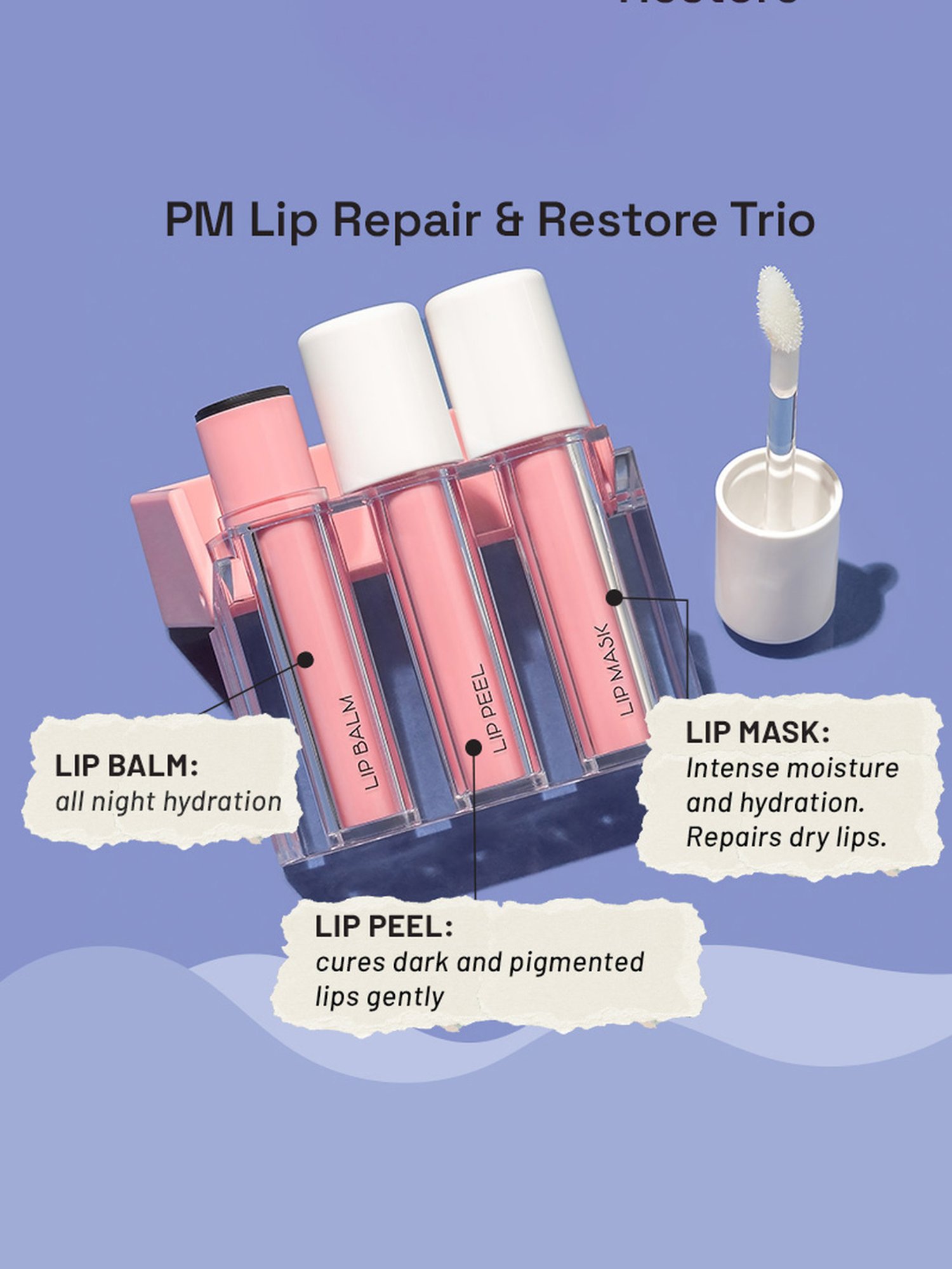 Flurth Korean Night Lip Care Trio - Lip Balm, Lip Peel & Lip Mask