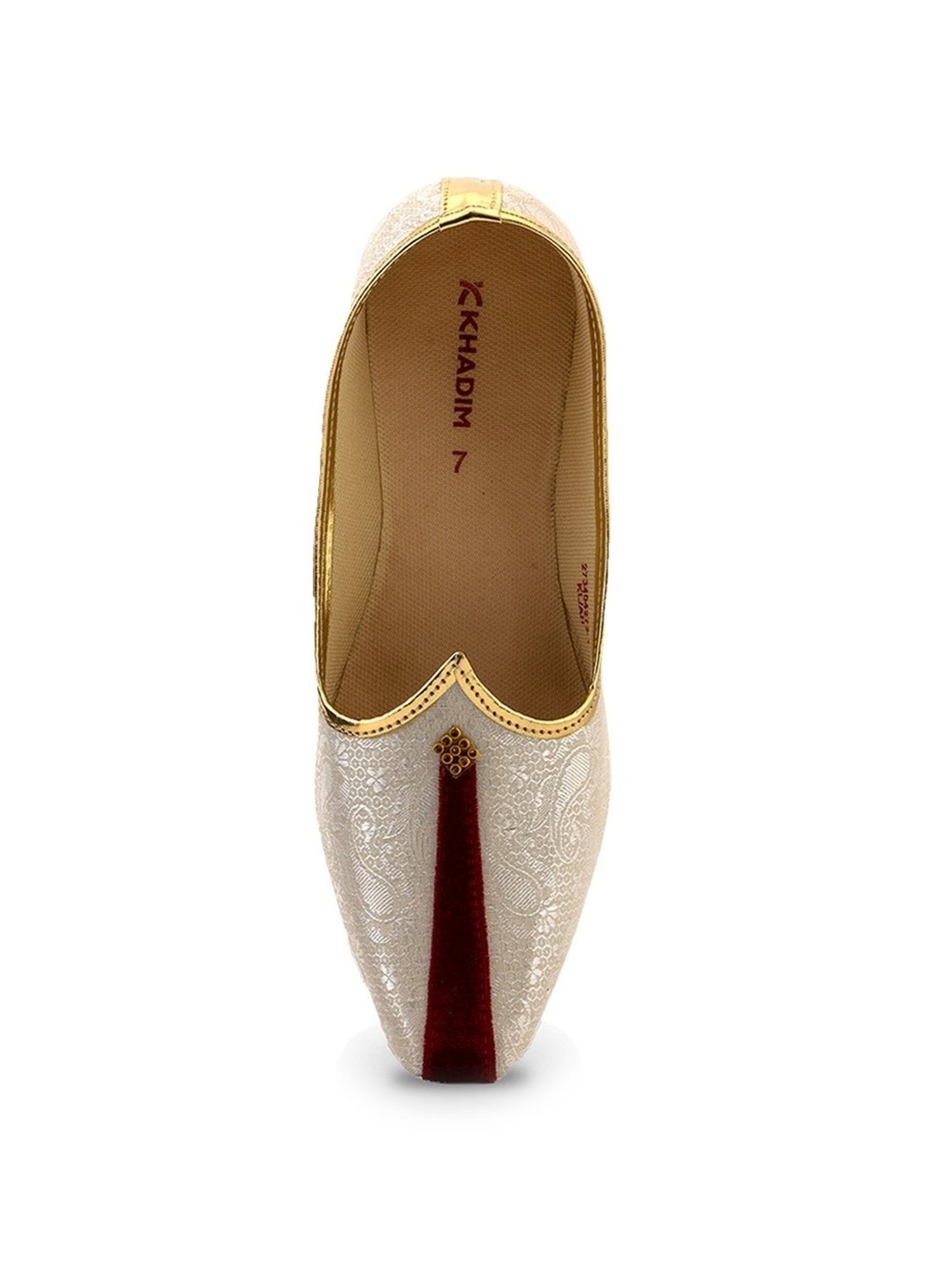 Khadim Men's Off White Ethnic Juttis