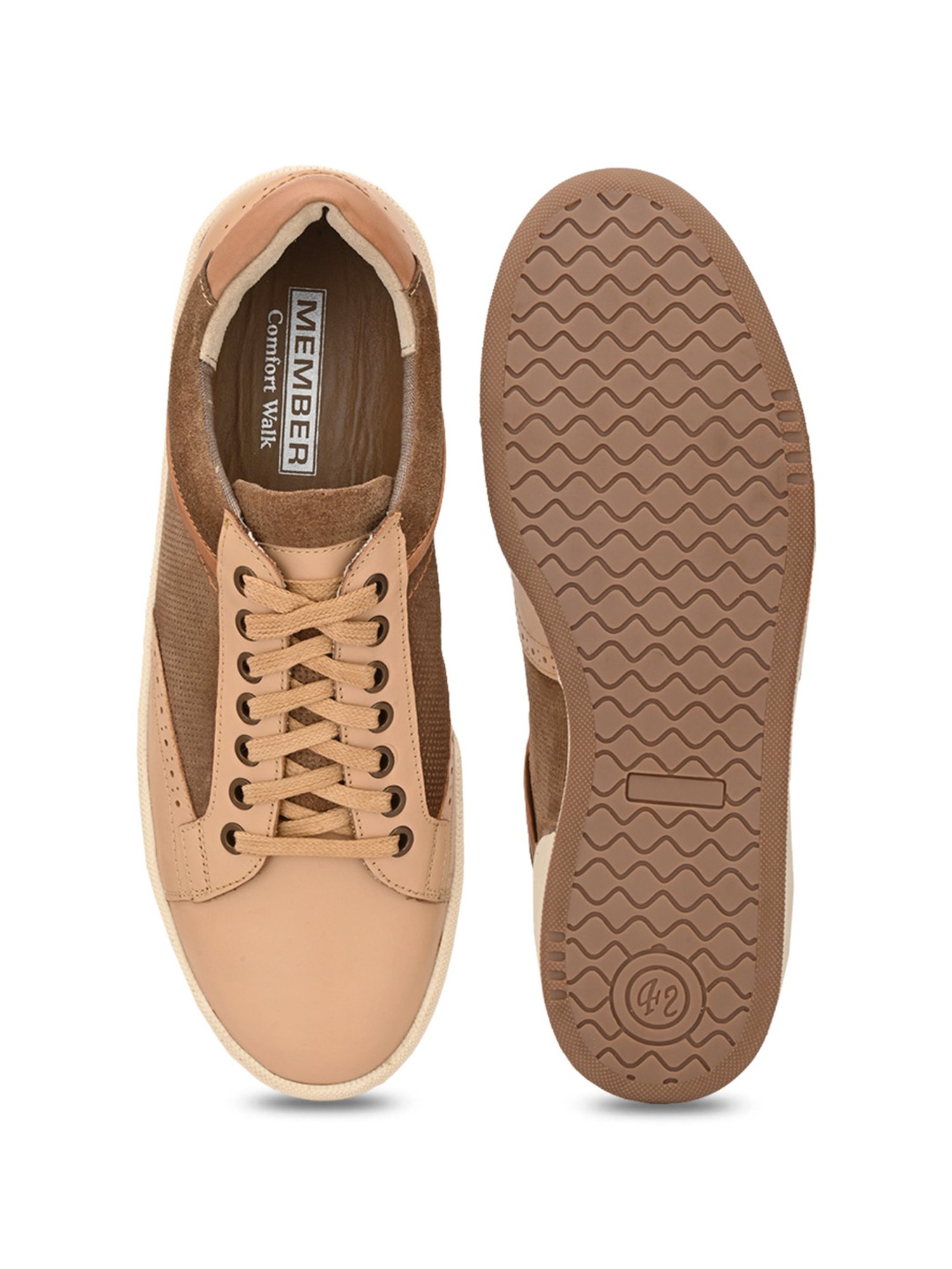 Delize Men's Beige Casual Sneakers