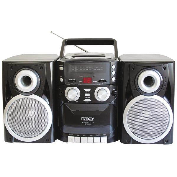 Naxa Npb426 Portable CD Player With Am/Fm Radio, Cassette & Detachable Speakers