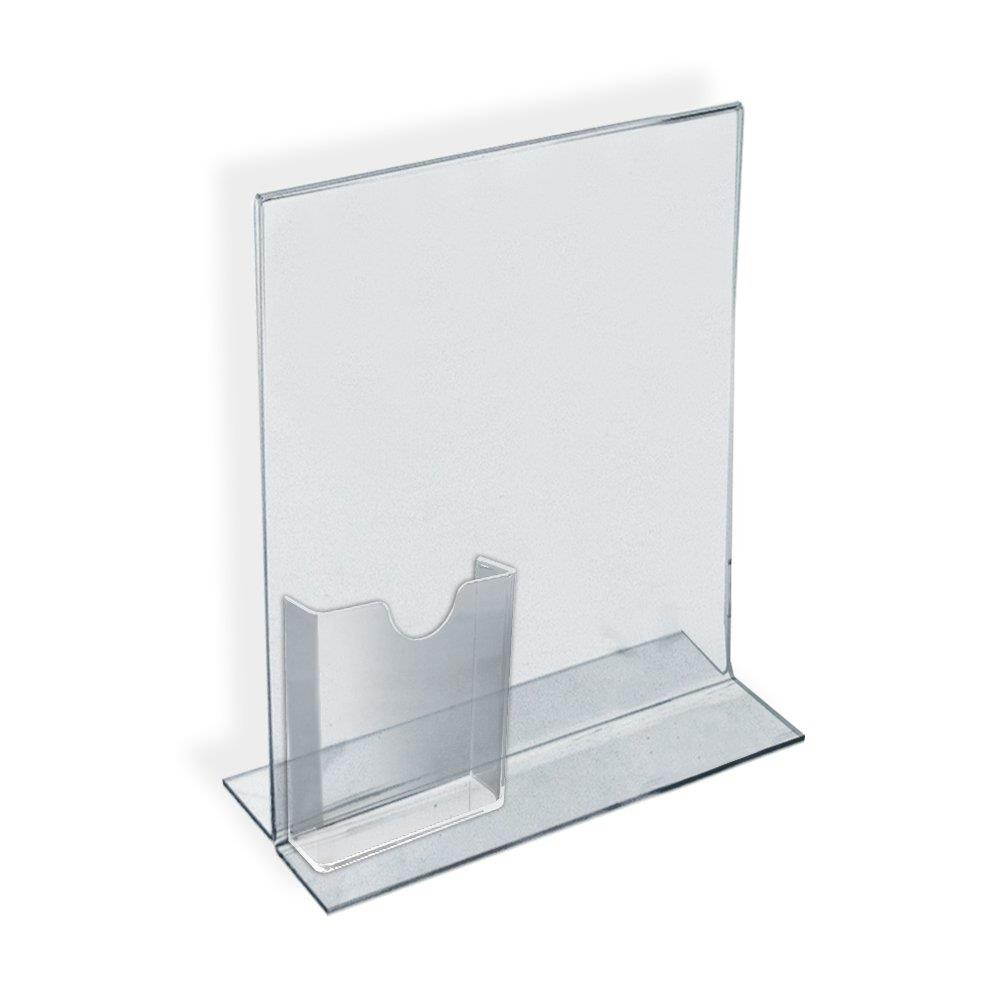 Azar 252045 8-1/2-Inch W by 11-Inch H Double-Foot Frame with Attached Brochure Pocket, 10-Piece Set