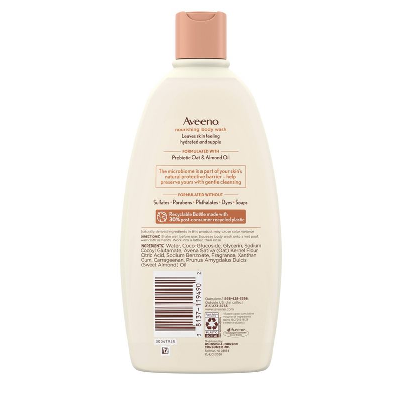 Aveeno Nourishing Body Wash Pre-Biotic Oat + Almond Oil - 18 fl oz