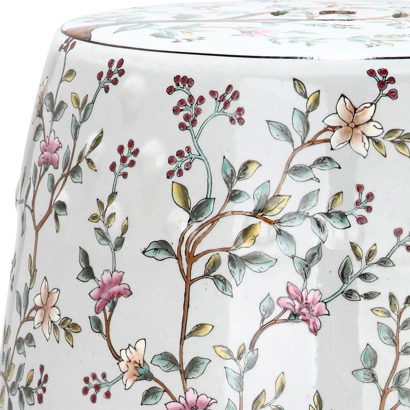 Blooming Tree Garden Stool - White -  Safavieh