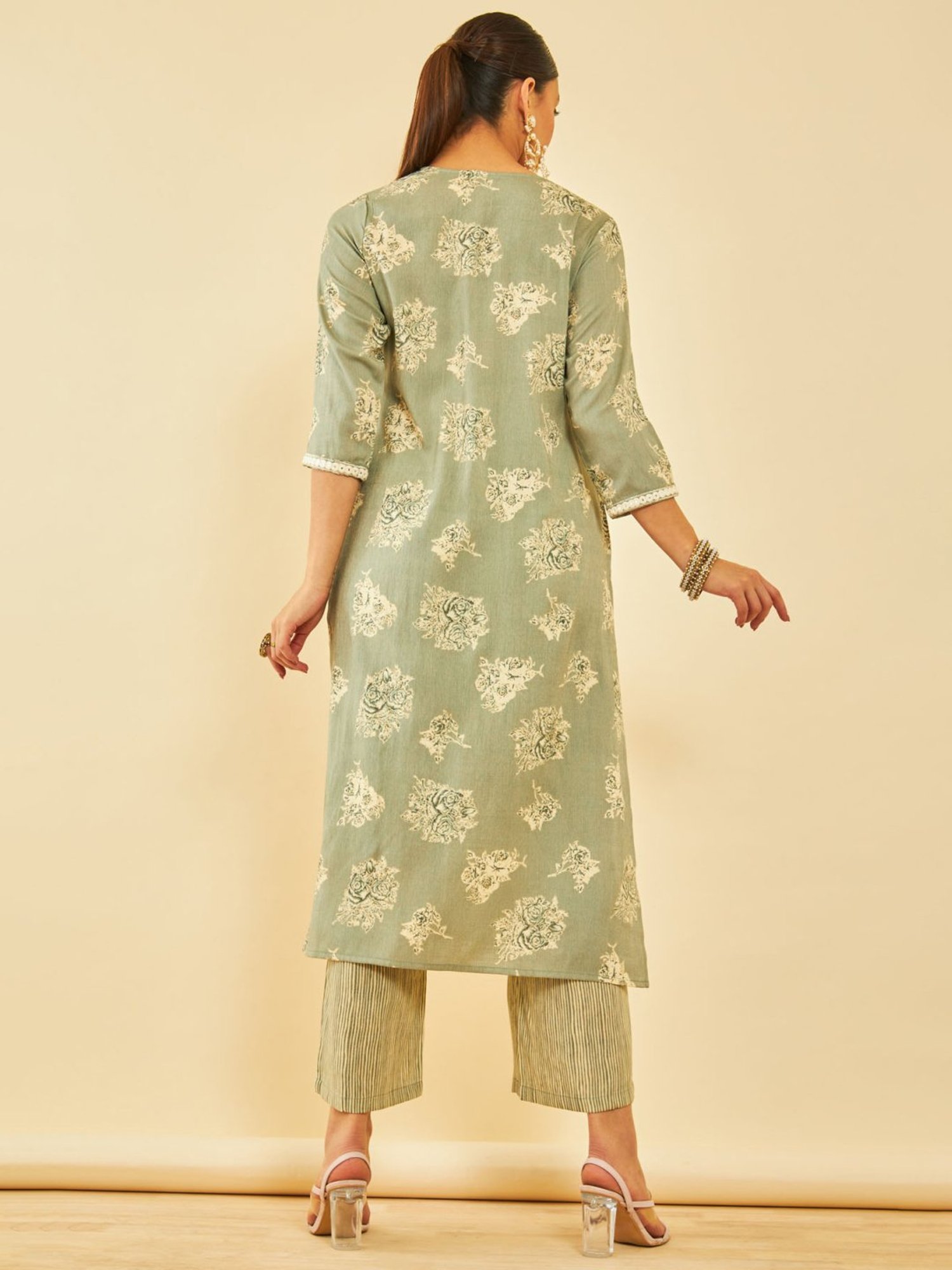 URBAN MYSTIC Black Rayon Embroidered Kurta & Sharara Set