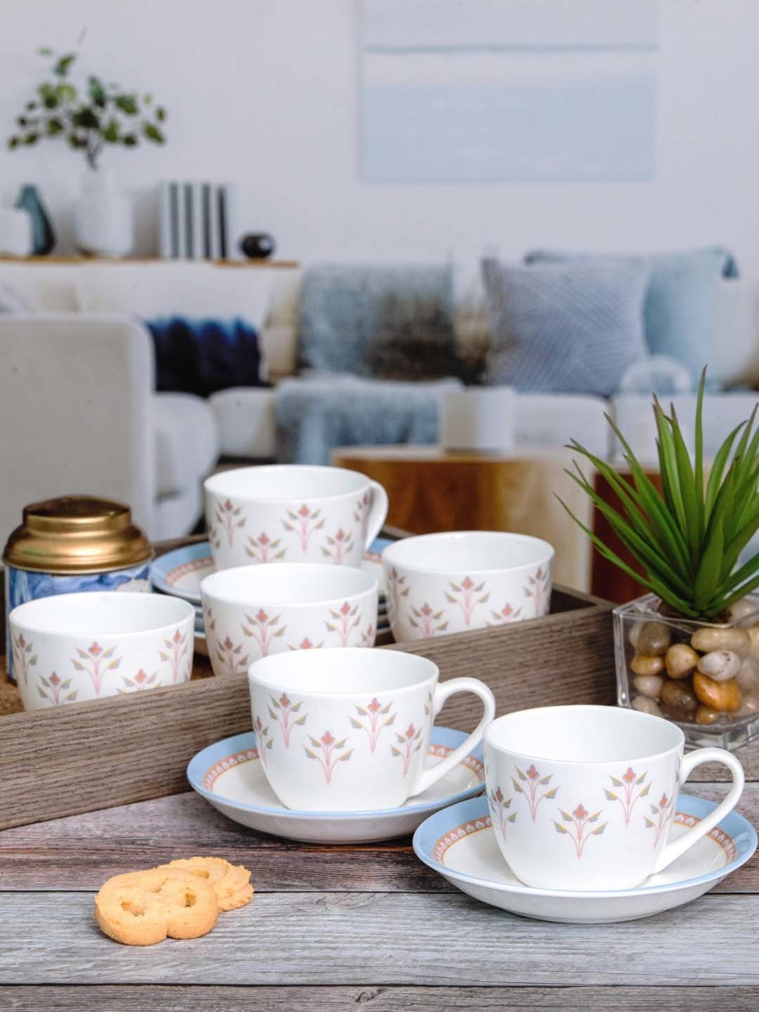 SONAKI White Bone China Tea Coffee Cup - Set of 12