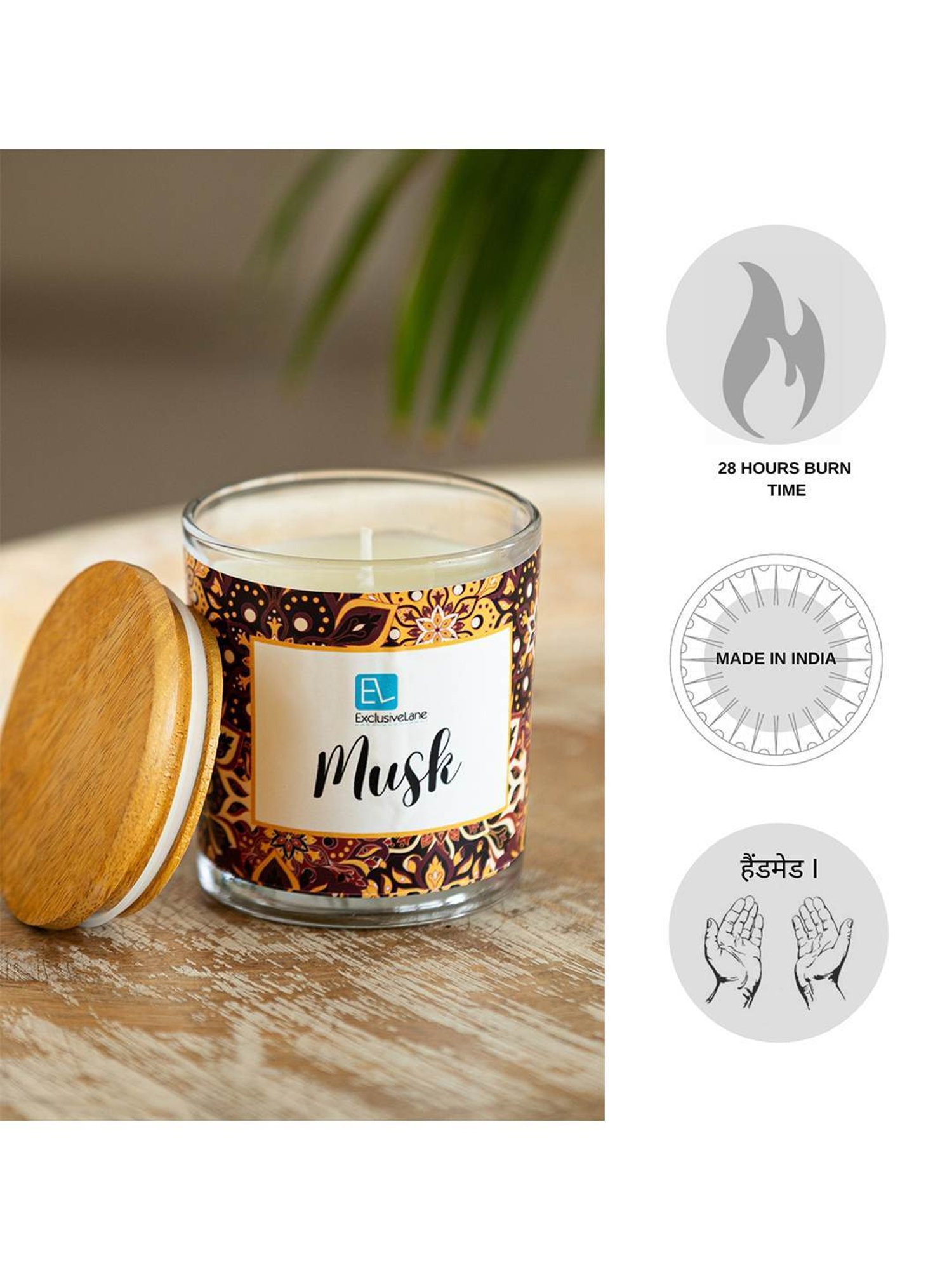 ExclusiveLane Musk Clear Wax Jar Scented Candles