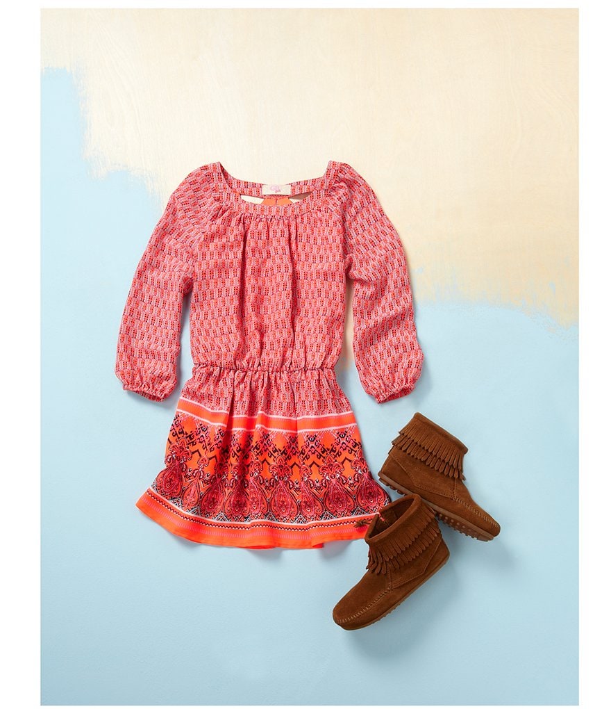 Minnetonka Girls' Double Fringe Suede Boots (Toddler)