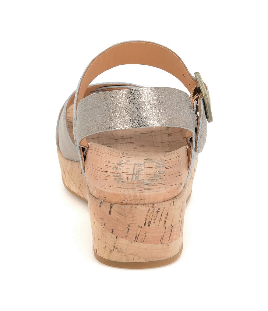 Kork-Ease Myrna Ankle Strap Banded Leather & Cork Wedge Sandals