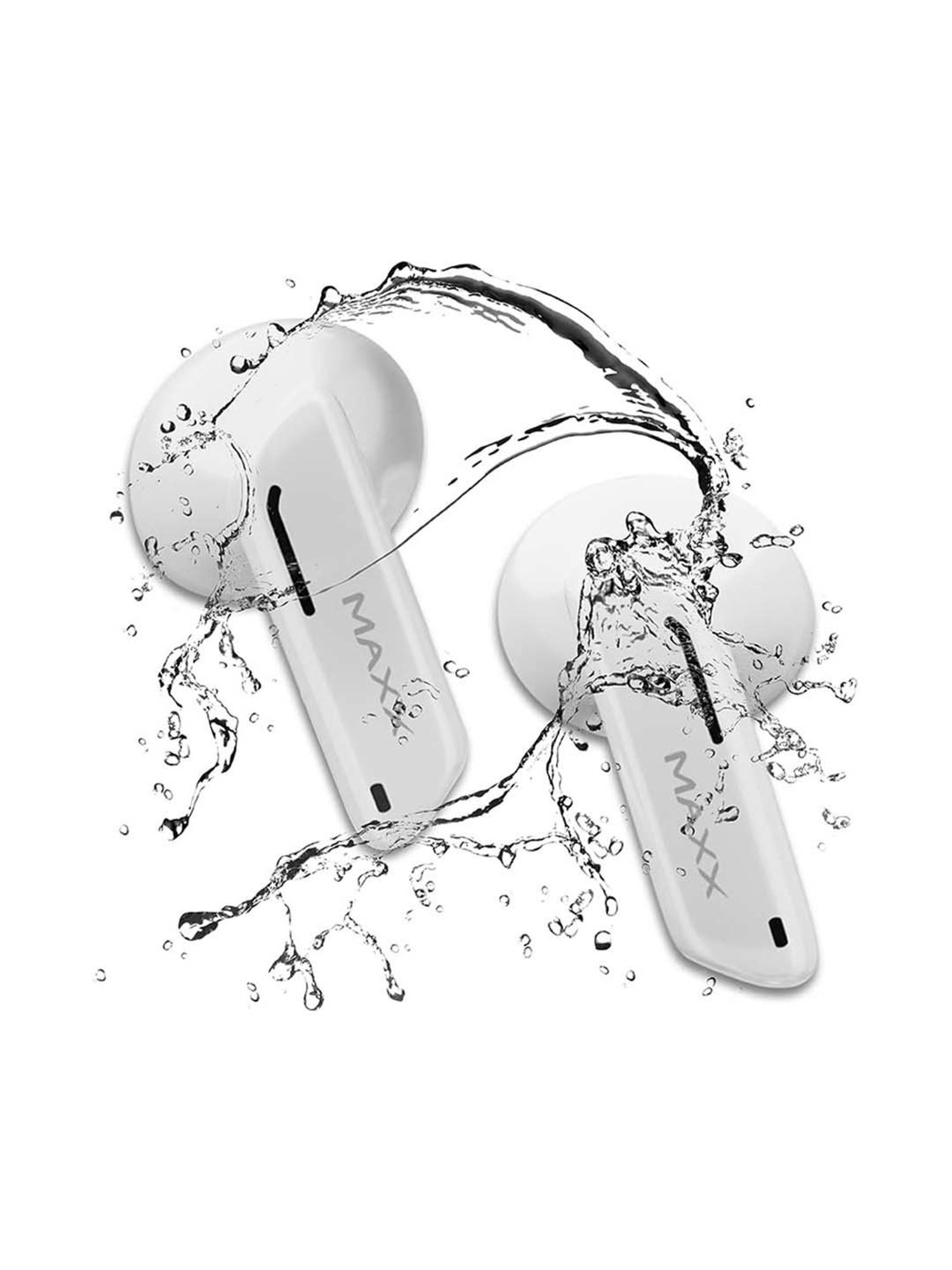 Maxx PX2 Truly Wireless Earbuds with IPX6 Water and Sweat Resistant (White)