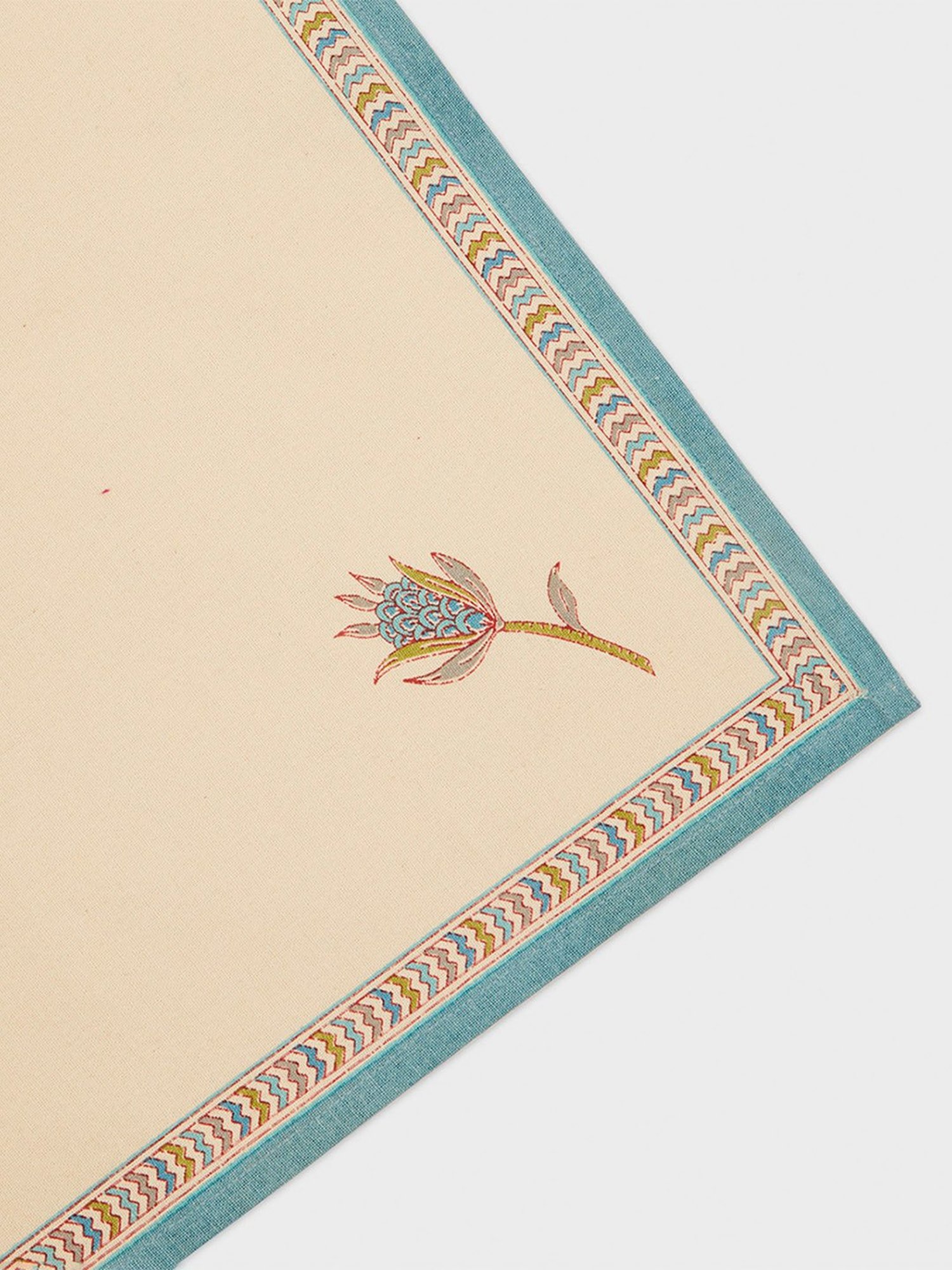 Fabindia Home Idika Tarinika Blue Cotton Napkin - Set Of 6