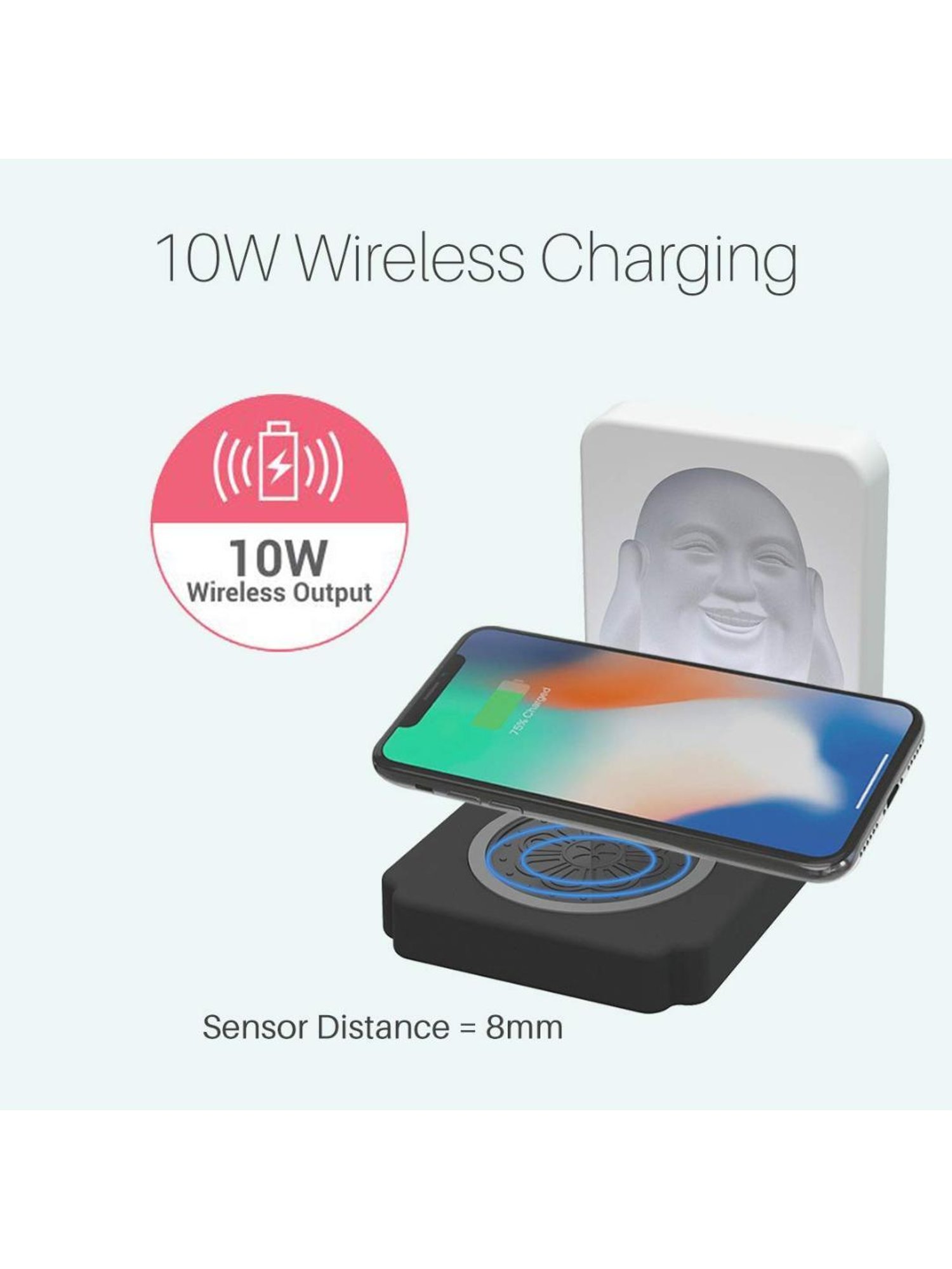 Portronics Charge Bliss POR-1060 Wireless Charger (Black and White)