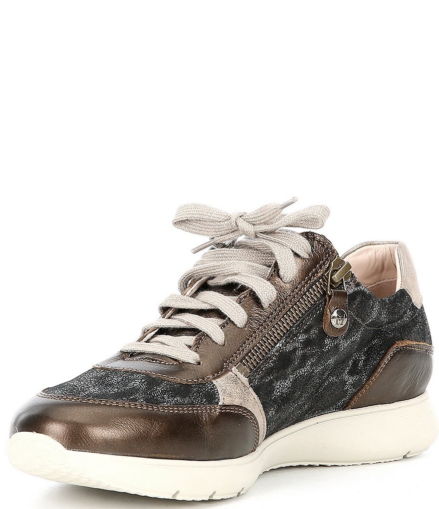 Mephisto Monia Leather Zipper Oxford Water Resistant Sneakers