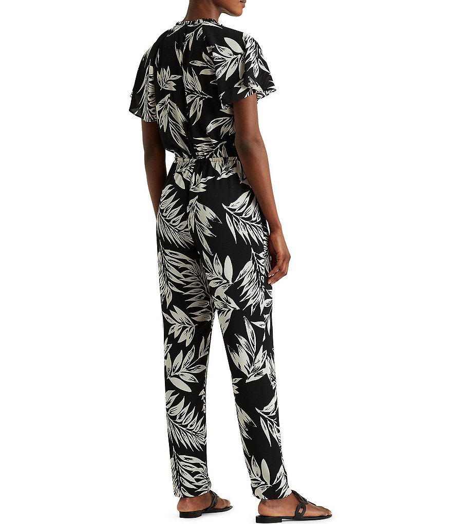 Tahari ASL Sequin Long Sleeve Crepe Jumpsuit