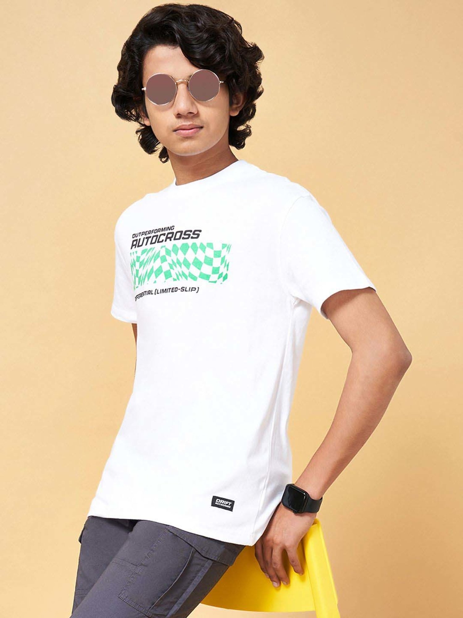 Coolsters by Pantaloons Kids White & Green Cotton Printed T-Shirt