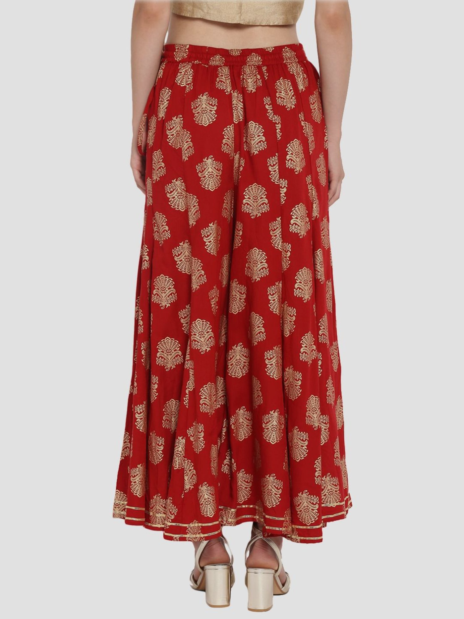 KSUT Maroon Printed Palazzos