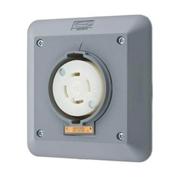 Hubbell Wiring Device-Kellems Locking Receptacle,Industrial,30,Gray  HBL2710SR2