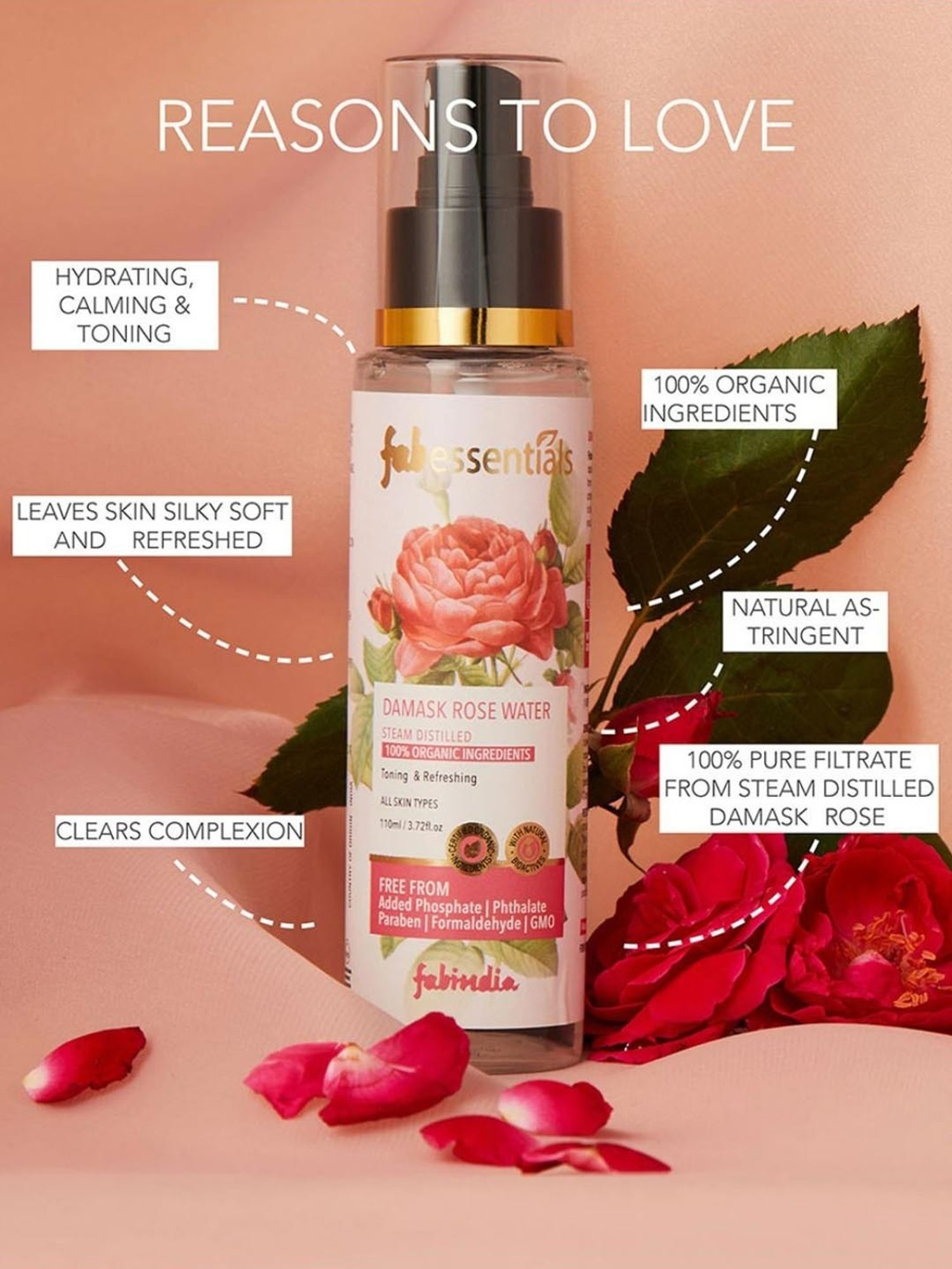Fabessentials Damask Rose Water - 110 ml