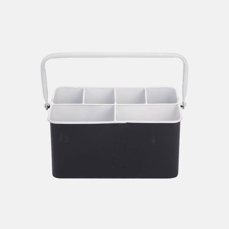 9" Metal Compartment Caddy Black - Foreside Home & Garden