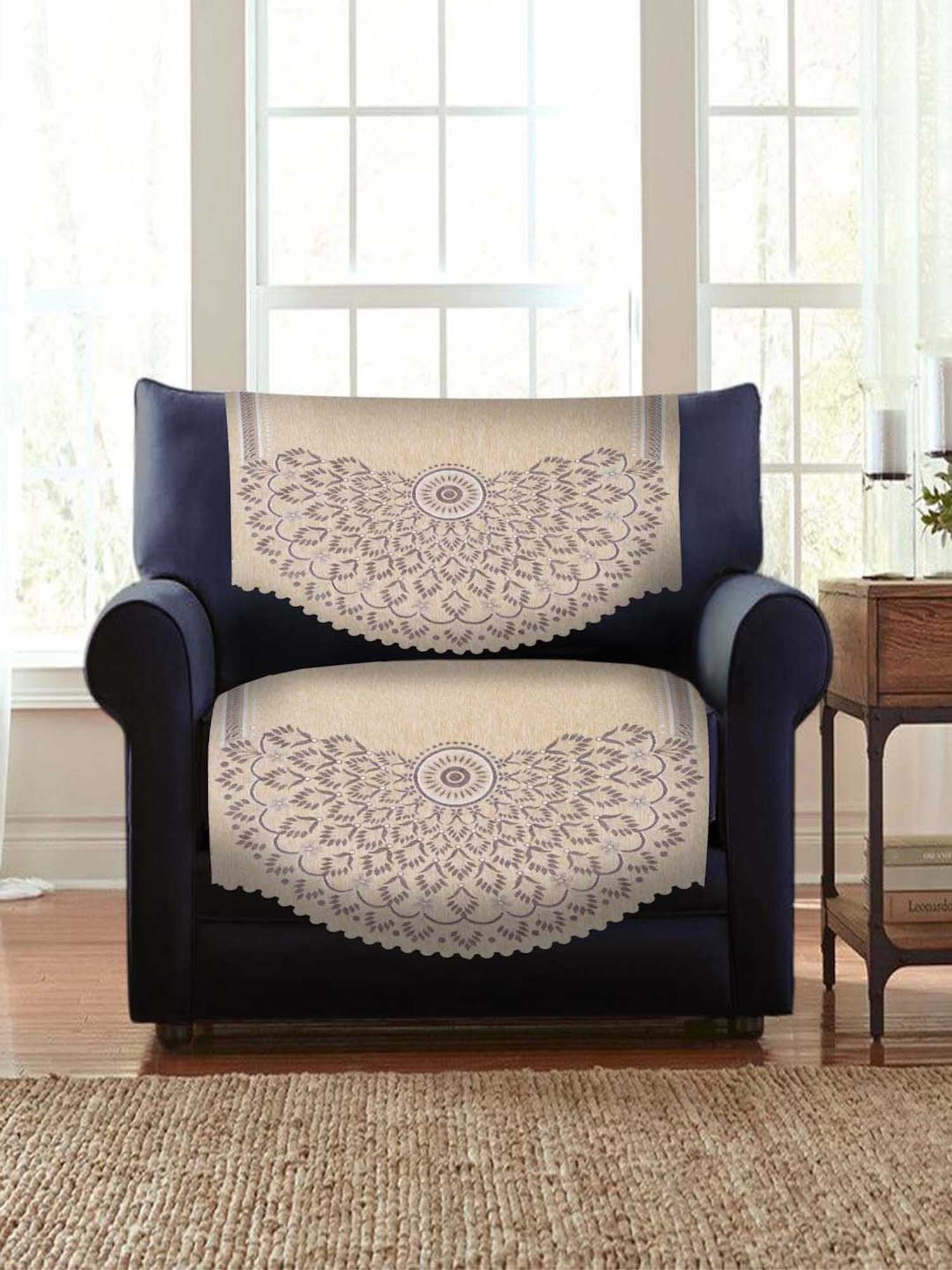 MODERN HOMES White Cotton Hand-Knotted Curtain Ropes - Set of 2