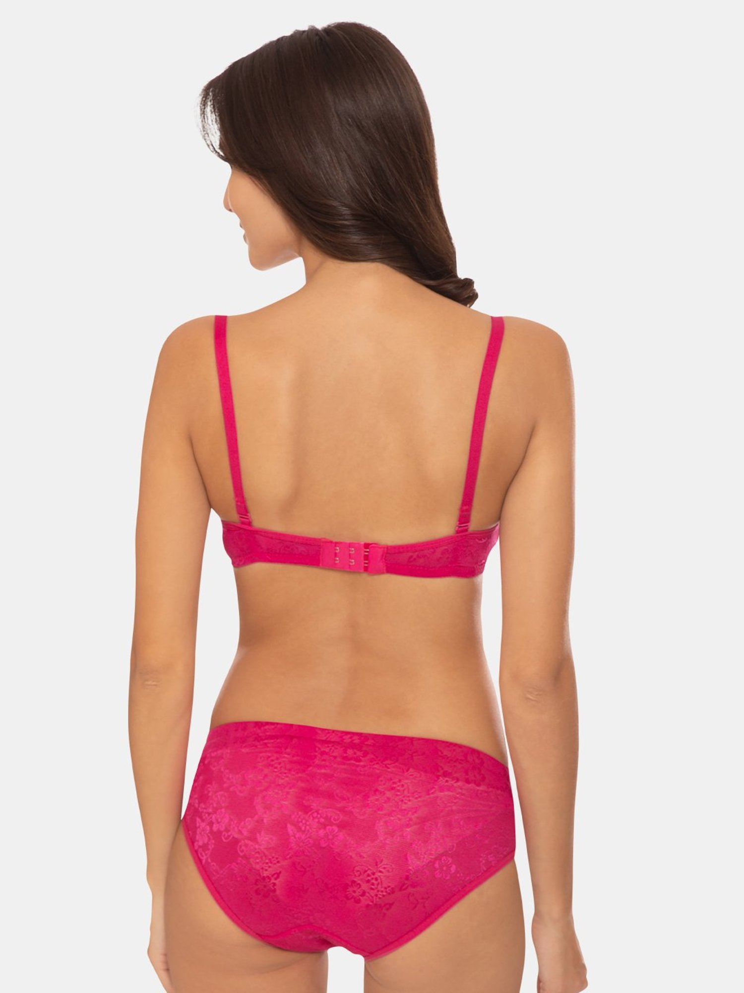 Tweens Dark Pink Non Wired Padded Bra With Panty