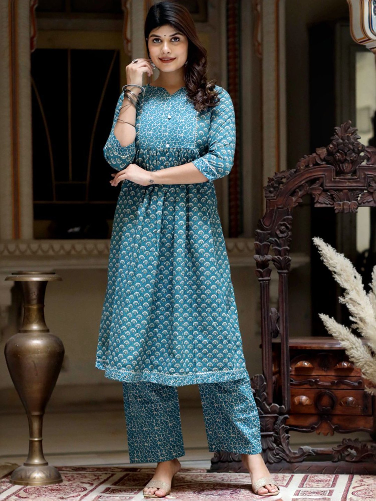 URBAN MYSTIC Black Rayon Embroidered Kurta & Sharara Set