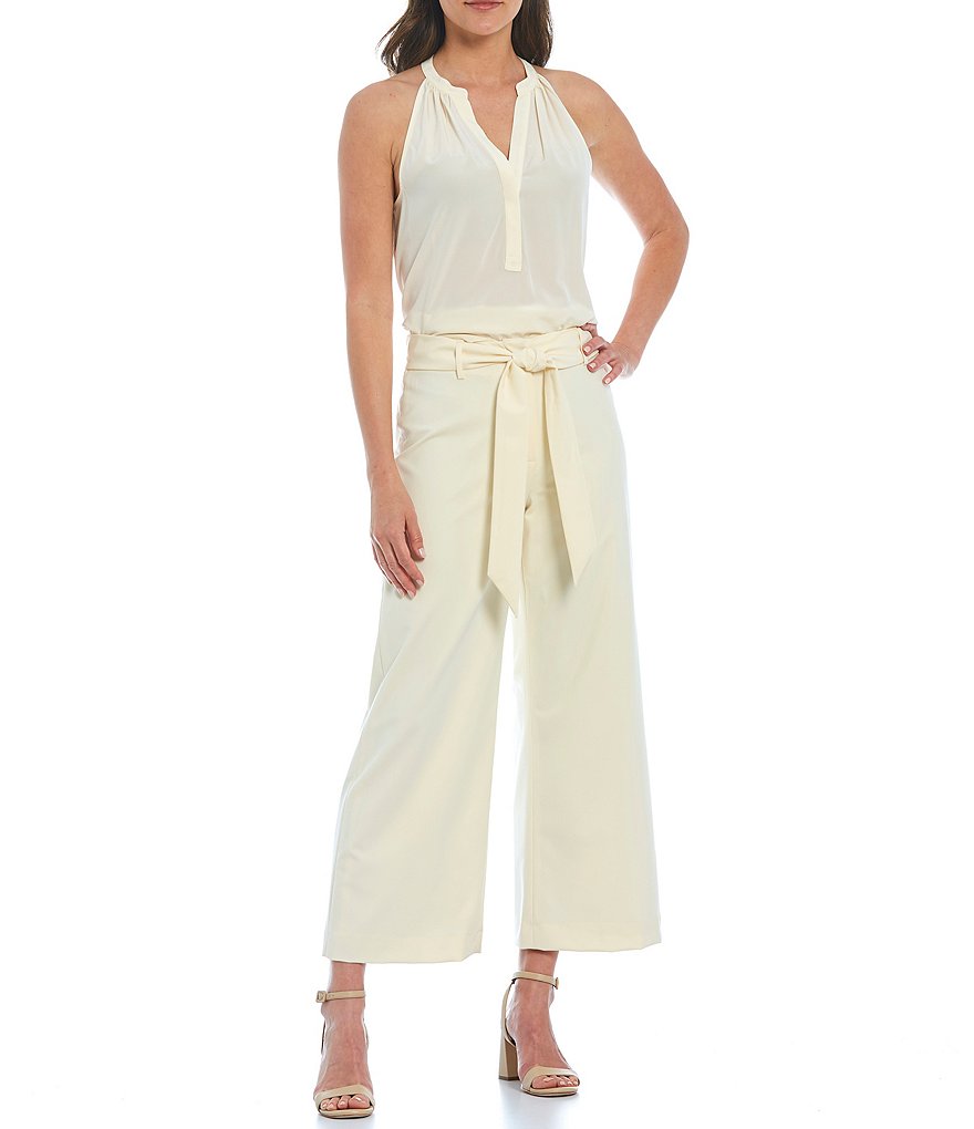 Preston & York Caroline Bow Woven V-Neck 3/4 Sleeve Blouse