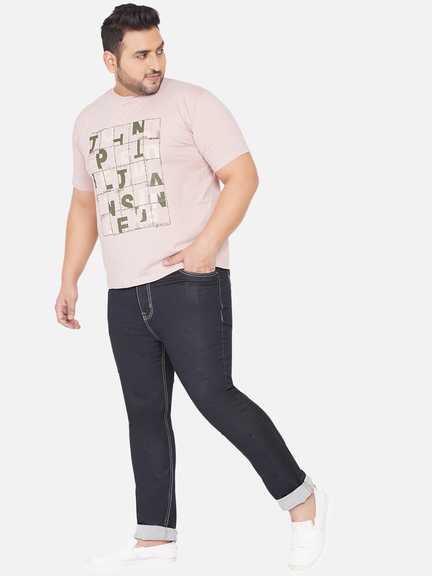 John Pride Dark Blue Regular Fit Plus Size Jeans