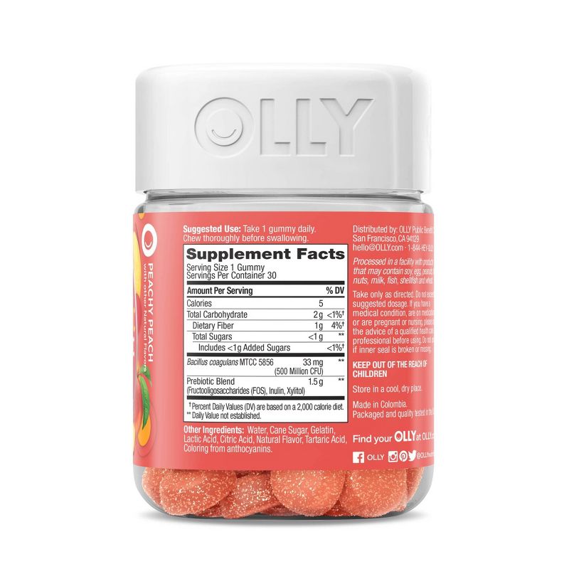 OLLY Probiotic + Prebiotic Gummies - Peachy Peach - 30ct