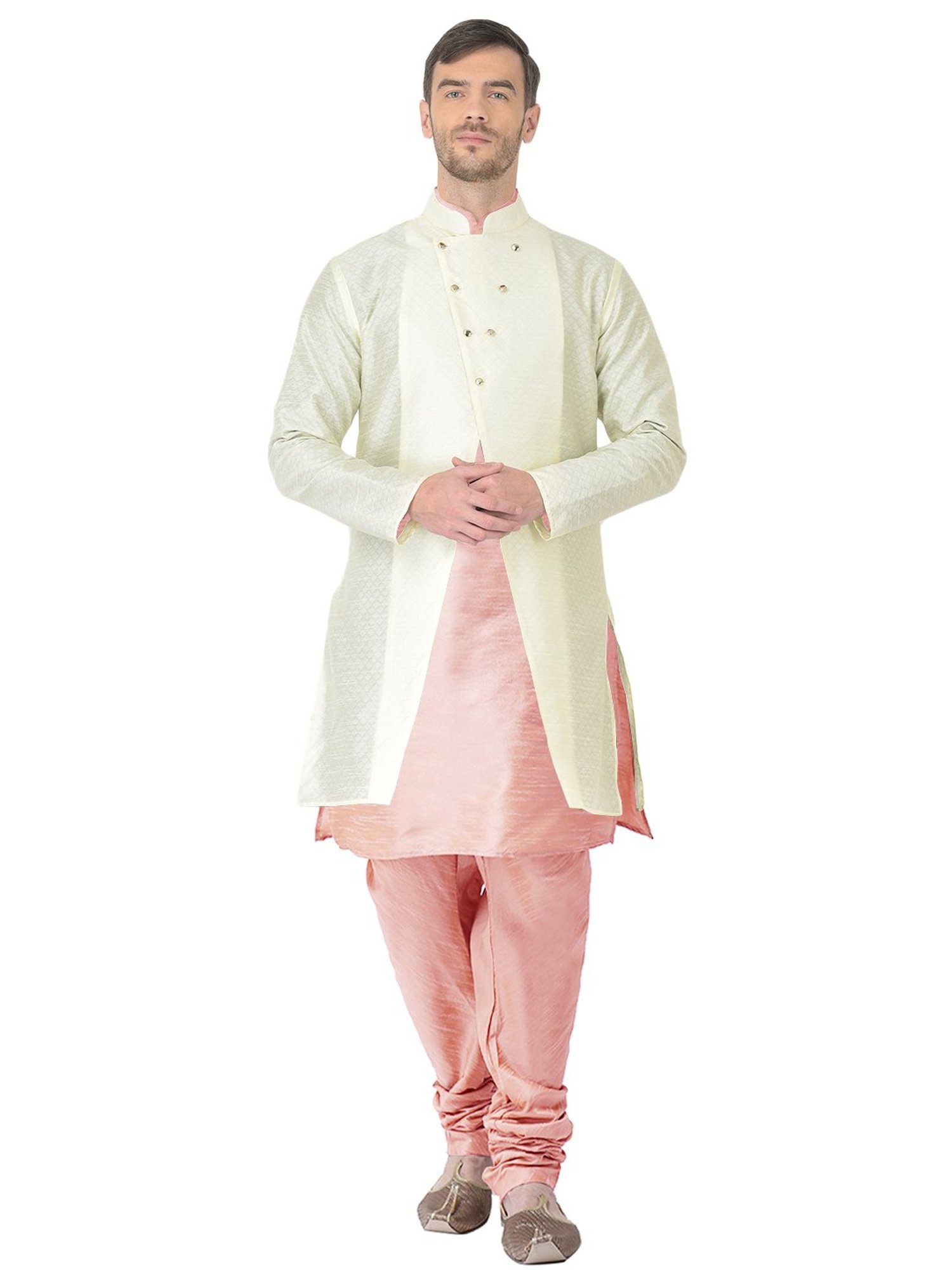 SG RAJASAHAB Multi Regular Fit Self Pattern Kurta Set