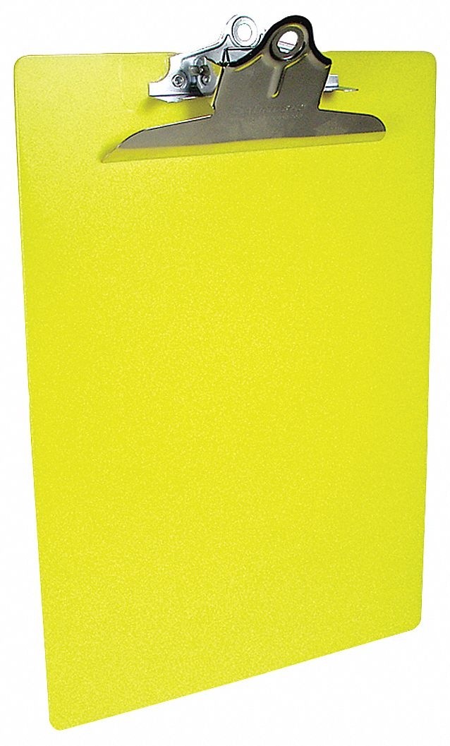 Saunders Clipboard,Letter Size,Plastic,Yellow  21673