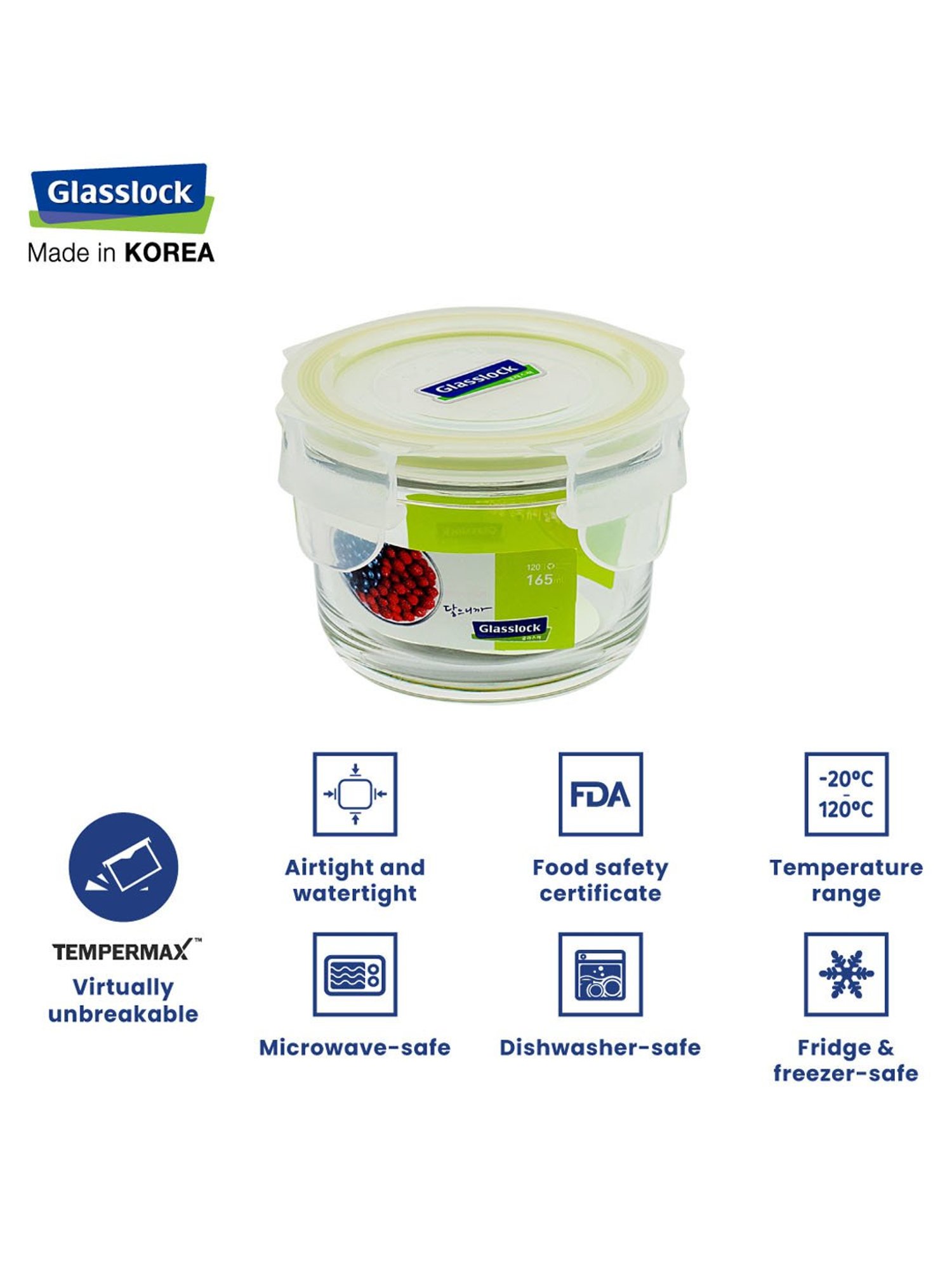 Glasslock Transparent Glass 165 ml Jars and Container