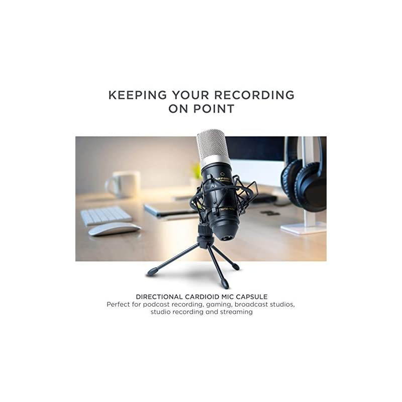 Pro MPM1000 - Studio Recording Condenser Microphone with Shockmount, Desktop Stand and Cable &ndash; Perfect for Podcasting and Voiceover Projects