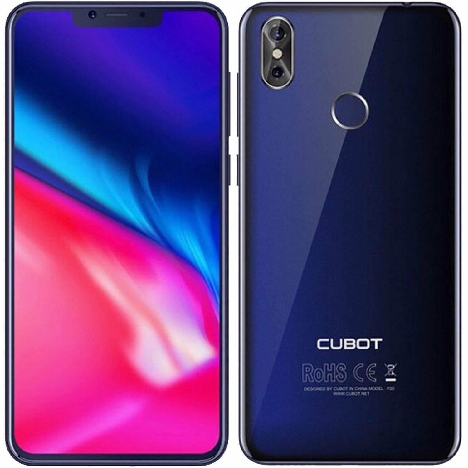 Cubot P20 Dual-SIM 64GB ROM + 4GB RAM (GSM Only | No CDMA) Factory Unlocked 4G/LTE Smartphone (Blue) - International Version