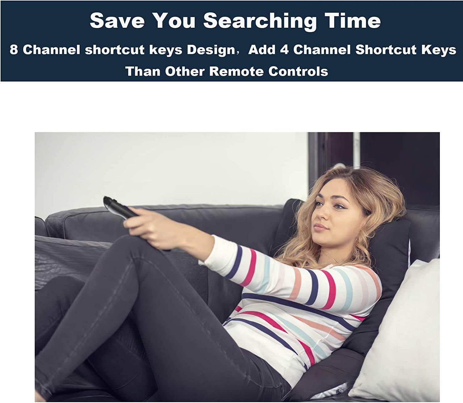 (2 Pack) Motiexic Remote Control Compatible with TCL Roku TV, 2020 Update Version with 8 Channel Shortcut Keys, 50S425 40S325 43S425 65S425 32S30132S325 65S405 32S305