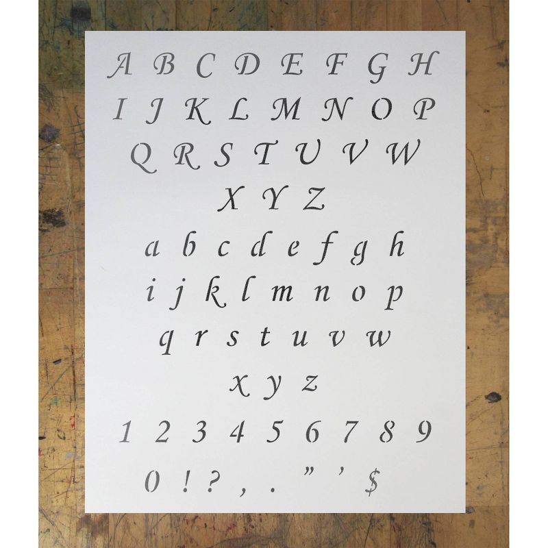 Stencil1 Corsiva Font .5" - Letter Stencil 8.5" x 11"