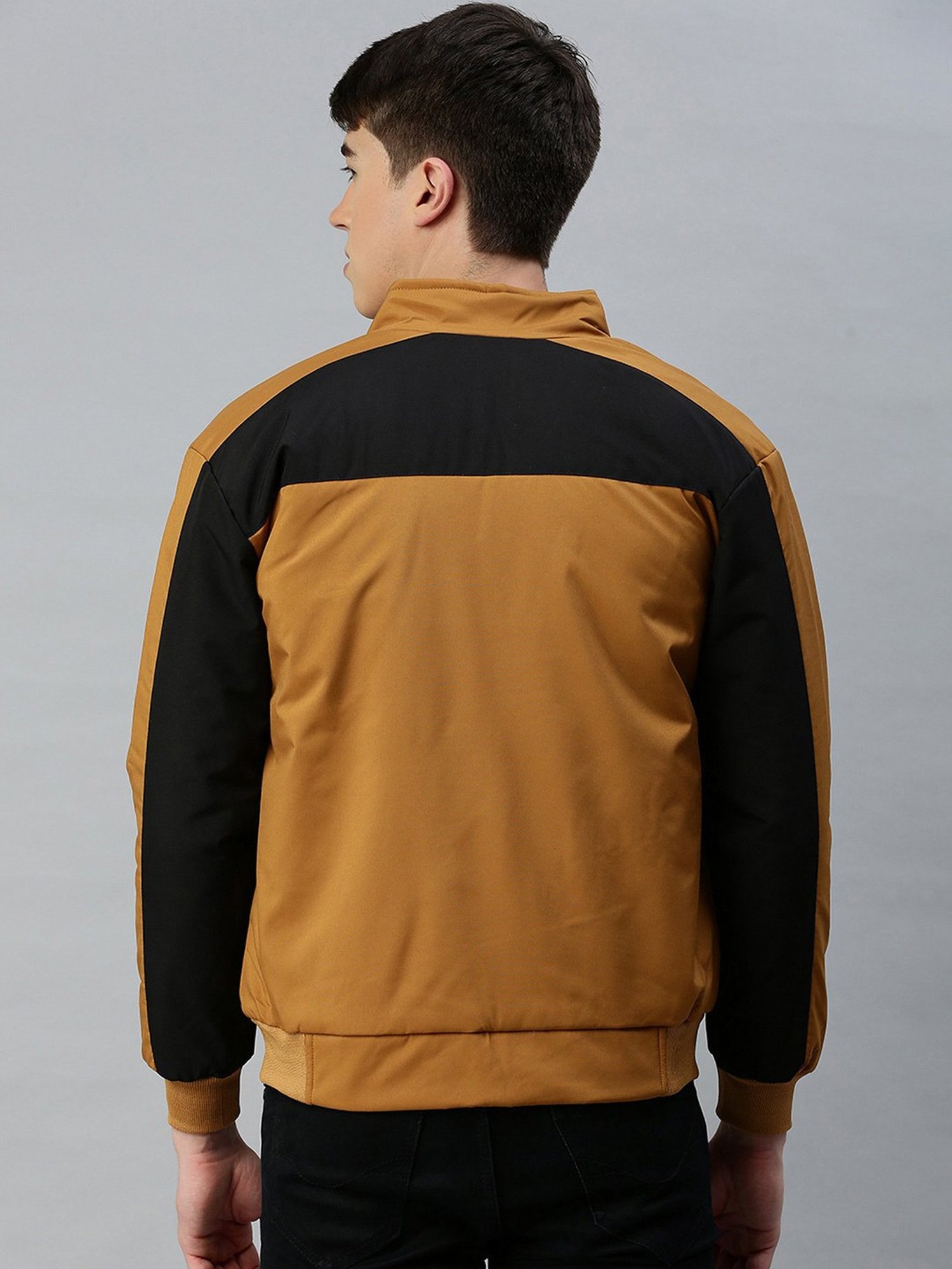 VOXATI Khaki Regular Fit High Neck Jacket