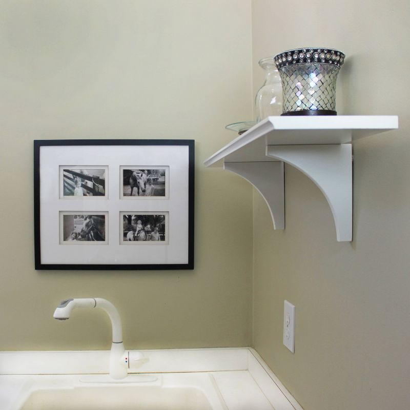 7.5" x 35" Mission Shelf with Bracket White - InPlace